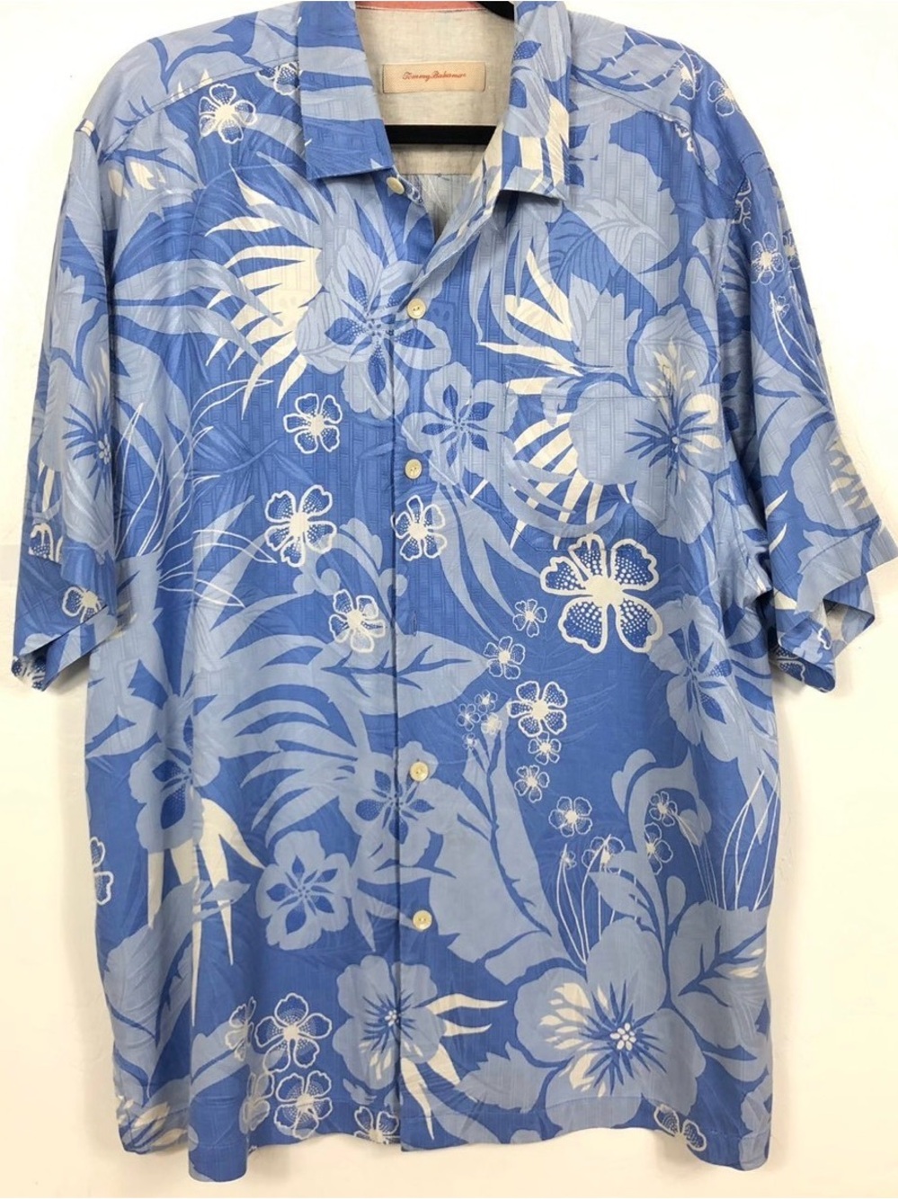 Tommy Bahama Men's Blue Hawaiian Floral  Shirt 100% Silk Size XL Worn 1️⃣ Time!